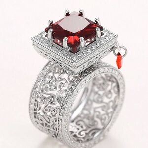 size 10 BLUE SQUARE DIAMOND BRIDAL RING